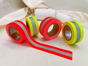 Quality 4 Inch Wide 50mm Yellow Reflective Tape Class 1 2 High Light Polyester Webbing For Clothing for sale