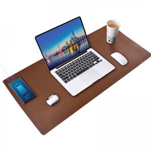 Quality Extra Thick 4mm 15W Mouse Pad Wireless Charger Leather Desk Pad for sale