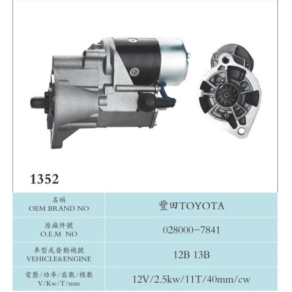 HS Code 8511409900 Nippondenso TOYOTA Starter Motor Environmental Protection Material 028000-7841 12B 13B