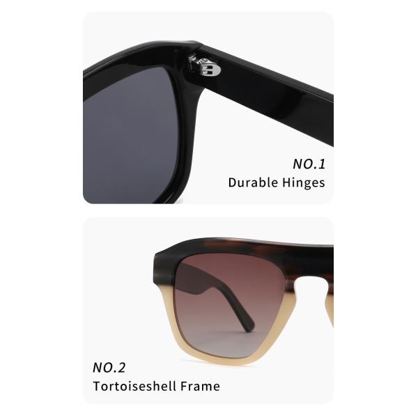 Unisex Thick Oversized Polarized Acetate Sunglasses Acetate Eyewear Frames