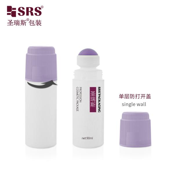 RPPDF-90ML Unqiue Design Plastic PP PCR Empty Roll On Deodorant Gel With Single Pinch Screw Cap