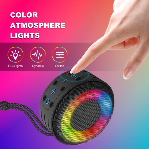 1500mAh IPX7 Waterproof Speaker , RGB Bluetooth Speaker ABS Silicone Material