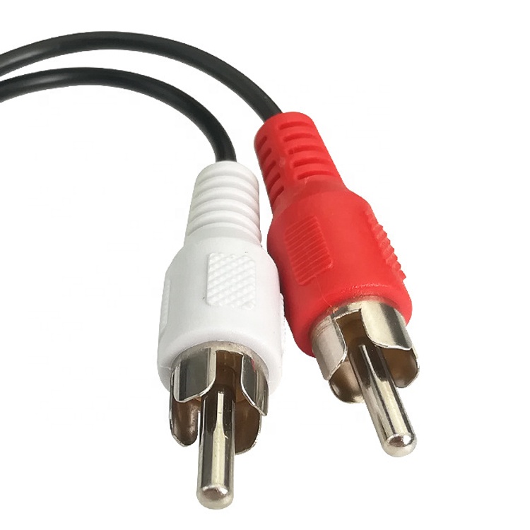 Splitter Female 3.5mm Aux Audio Jack to 2 RCA Male AV Cable for Speaker