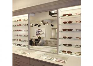 China Sunglasses Shop Wall Mounted Display Cabinets With Clear Termpered Glass Shelf on sale