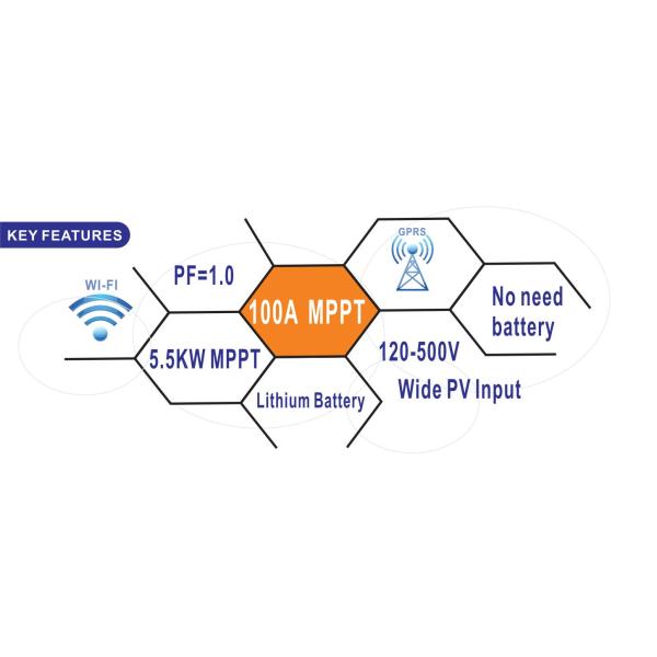 Low Frequency 48V 80A MPPT Hybrid Inverter 5000W Solar System