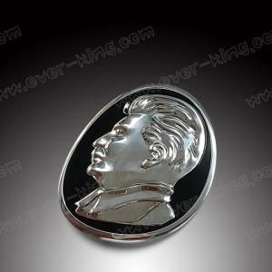 Quality Custom Stalin Head Logo 3D Metal Aluminum Sticker Label Professional for sale