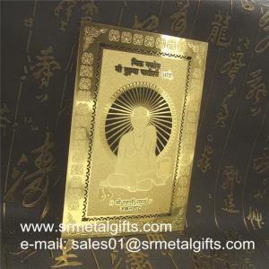 Quality Etched Sandblast Gold Metal Cards, custom chemically etching metal cards for sale