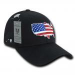 Long Brim Mens Fashion Baseball Caps , USA Flag Pattern Patch Flat Logo Mens