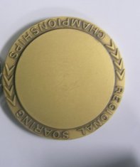 Quality Photo Engraving, Epoxy Resin, Matte Gold 1.5mm Custom Made Emblems for sale