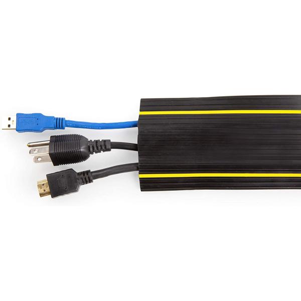 3 Cord Channels Rubber Floor Cable Cover Protector for Processing and Durability