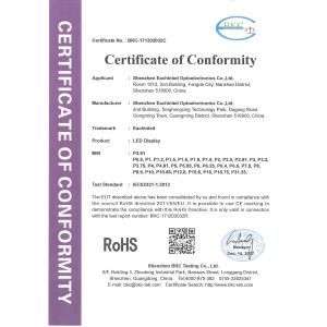 Shenzhen Eachinled Optoelectronics Co.,Ltd Certifications
