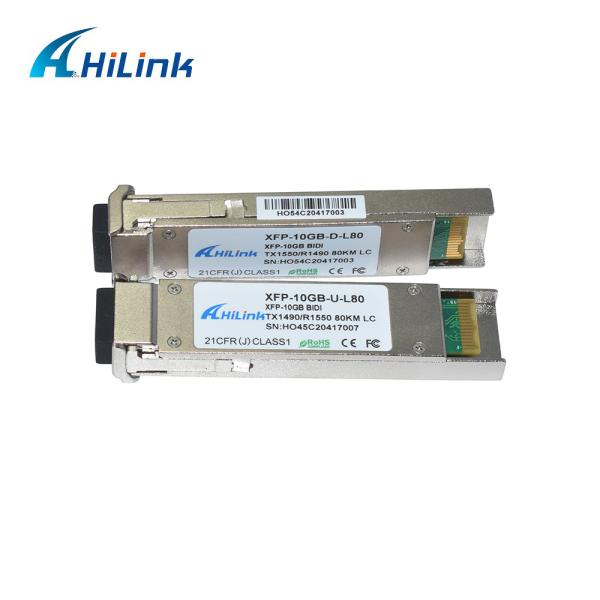 SMF XFP Optical Module RoHS Compliant 10G ZR BIDI 1490nm 1550nm 80KM