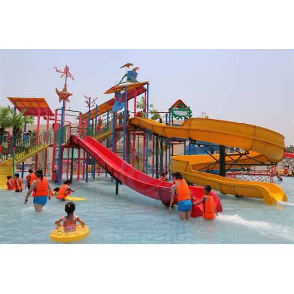 Playground Children Splash Zone Water Slide Anti UV ISO TUV ROHS Certification