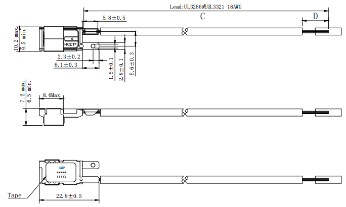 HCET 3MP 2MP Motor Thermal Protector 250V 20A Overload Cutout Switch For Conveyor Systems