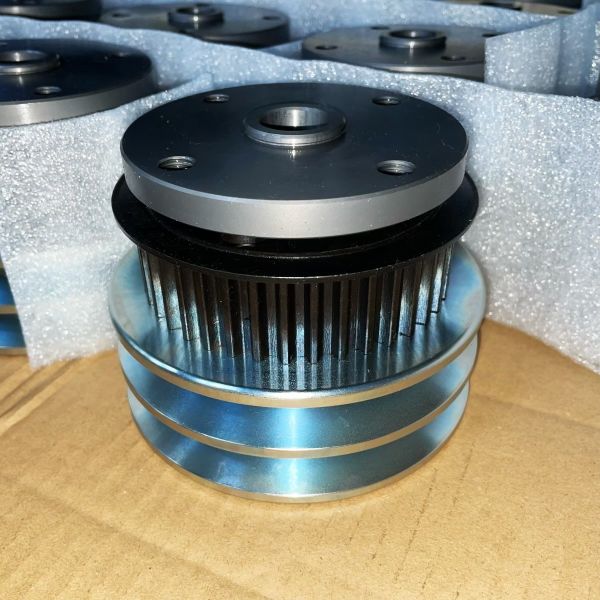 Heavy-Duty 45# Steel Synchronous Pulley, 2-Groove Precision-Machined Assembly