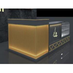 China MDF Grey Tea Coffee Shop Display Shelving Supermarket Shelf Rack on sale