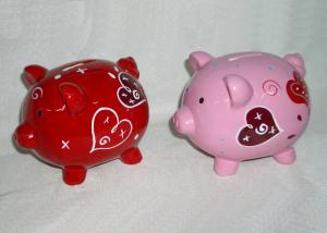 Valentine Day Gifts Ceramic Piggy Bank  Dolomite Customized Money Saving Box For Children
