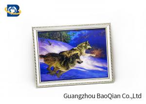 Quality Flip Image 3D Wolf Picture , Dolphin 3D Animal Pictures Wall Decoration Art for sale