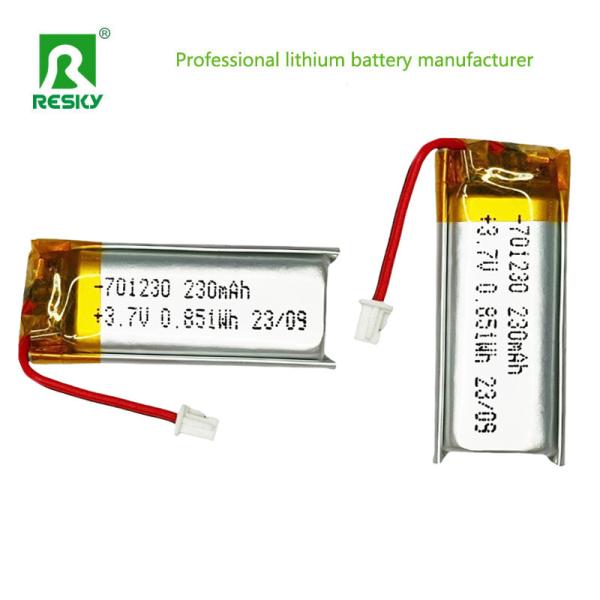 Portable 701230 3.7v 230mAh Rechargeable Lithium Polymer Battery for Small Electronic Devices