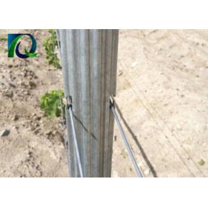 Buy cheap 4M Galvanised Steel Vineyard Posts With W - Shaped Section Silver Color from wholesalers