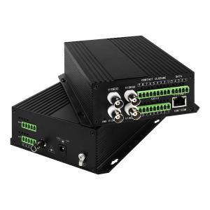 Quality 4ch AV Balanced Audio Ethernet Video Media Converter DC5V ST Fiber for sale