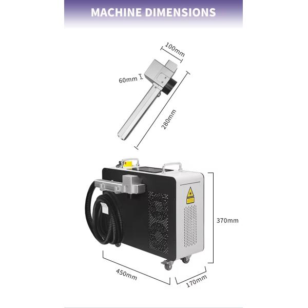 100w 200w 300w Pulse Laser Cleaning Machine for Oil Stain Rust Coating Materials Paints Removal in Sheet Metal Case
