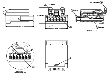 Female Socket 2.54mm Amp Te Connectivity For Car Control System Wire Harness