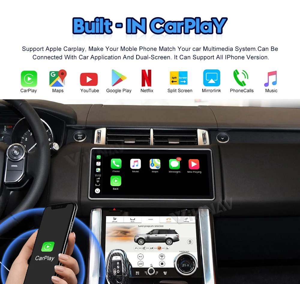 Android Stereo Car Radio For Land Rover Range Rover Sport L494 2013-2017 Touch Screen GPS Navigation Multimedia Player