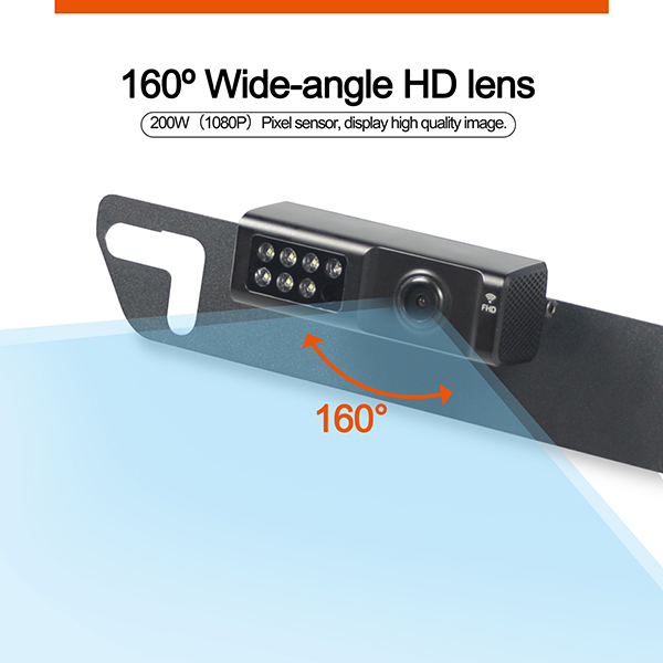 Wireless HD 1080P 984ft Vehicle Rearview Camera View Angle 120 Degree