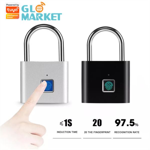 Tuya Smart Fingerprint Padlock Zinc Alloy Biometric Thumbprint Intelligent Door