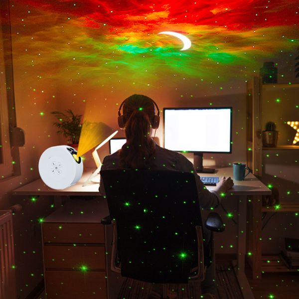 Multiscene 5V Moon Galaxy Projector , Bedroom Moonlight Star Light Projector