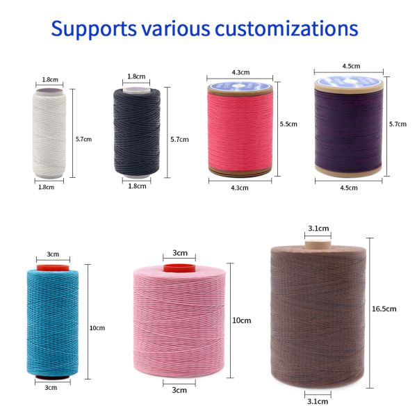 Polyester/Waxed Material 0.8mm 50m Flat Waxed Sewing Thread for Leather Stitching