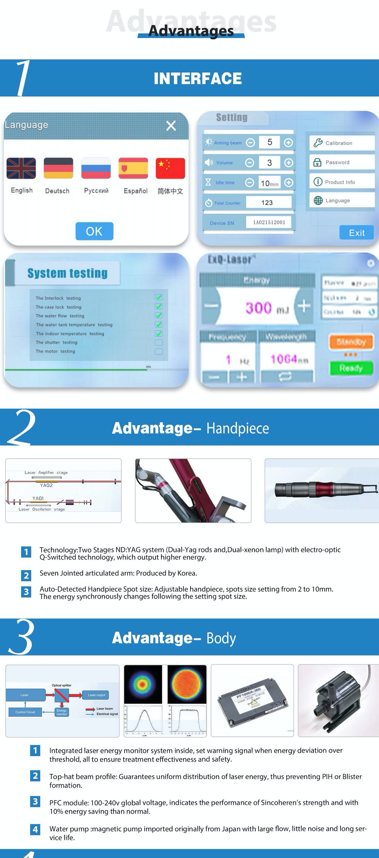 Sincoheren Freckle Removal Machine , 1064mn Laser Skin Rejuvenation Machine