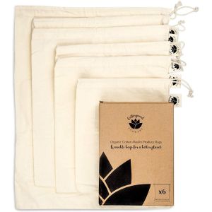 Satin Strings Screen Printing Organic Cotton Bread Drawstring Bag