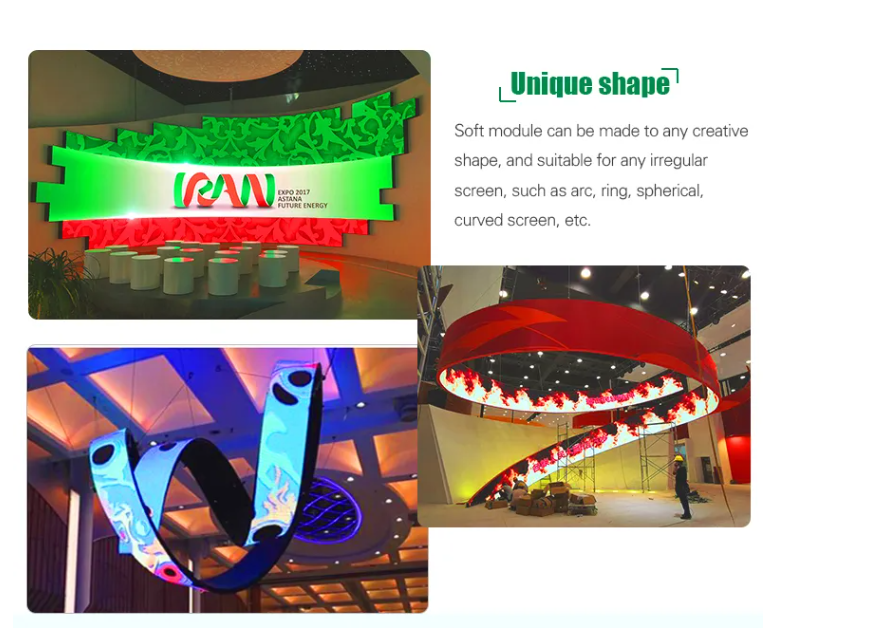 P2.5 Indoor Advertising Flexible Led Screen Slim Hanging Soft Module