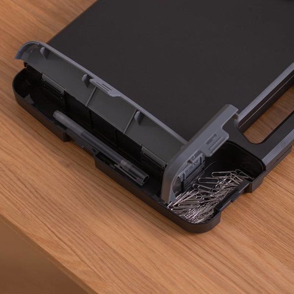 Portable Black Plastic A4 Clipboard Box File Waterproof For School