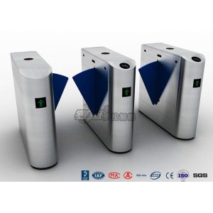 Entrance Flap Pedestrian Turnstile Gate SUS 304 With Fingerprint Recognition
