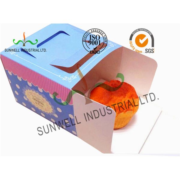 Full CMYK Printing Cardboard Food Storage Boxes Glossy / Matte Finish Blue Color