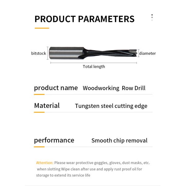 YINGBA CNC Tungsten Carbide Tips 2F Row Drill Woodworking Drilling Bits Woodworking Router Bits Woodworking Tools Drill Bits