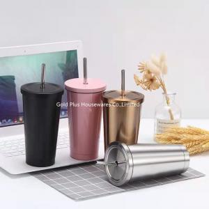 Quality Reusable Stainless Steel Vacuum Insulated Coffee Cup With Lids And Straws Water Eco Friendly for sale