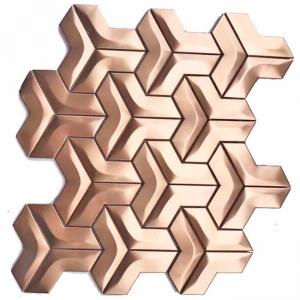 China AISI 201 304 Bathroom Rose Gold Mosaic Tiles Hairline Polished Finished on sale