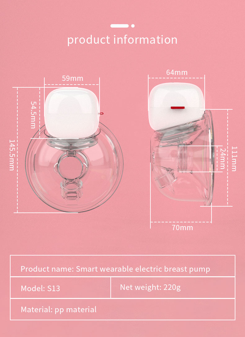 USB Port BPA Free Wearable Electric Breast Pump Remote Control Hands Free Electric Breast Pump