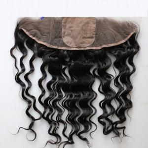 Quality Peruvian 13x4 Lace Closure , Loose Wave Frontal Closure Natural #1b Color Bleached Knots for sale