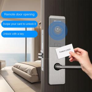 Quality Silver Smart Hotel Room Door Lock Swiping Card Software Bluetooth Optional for sale