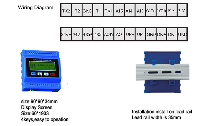 Small online Size Ultrasonic Flow Meter RTU High Accuracy For Liquid Measuring