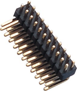 Quality 1.27 Mm Pin Header Right Angle high temperature plastic DIP H=1.5 PA9T black UL94V-0 for sale