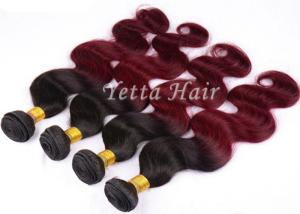 Quality Wine Red Hair Ombre Human Hair Extensions 12'' - 30'' Body Wave for sale