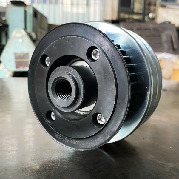 Heavy-Duty 45# Steel Synchronous Pulley, 2-Groove Precision-Machined Assembly