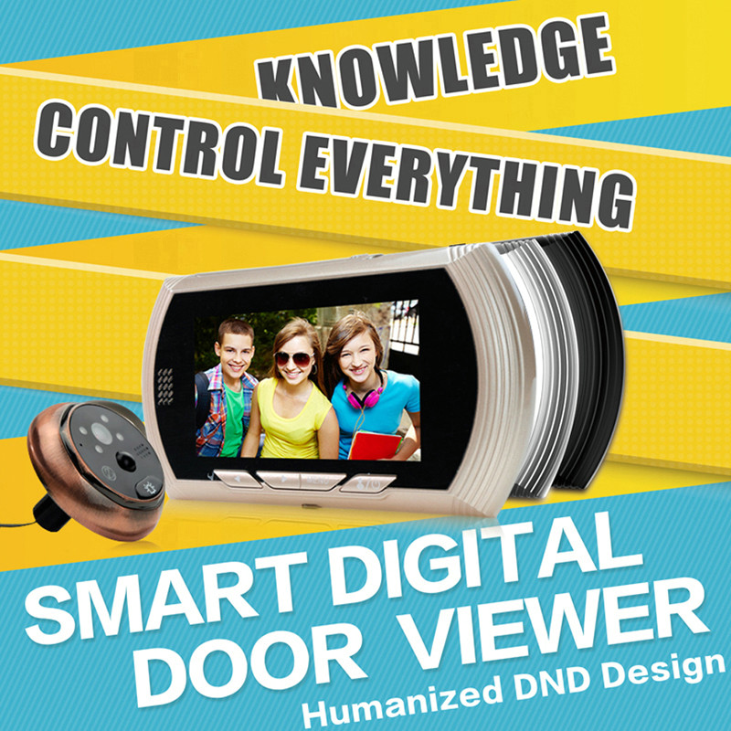 4.3" Digital Door Peephole Viewer Photo Video Camera Recorder Home Security Smart PIR Video Doorbell IR LED Night Vision