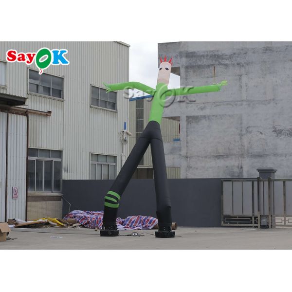 Dancing Inflatable Man 8m 24ft Green Mini Hand Shaking Inflatable Air Dancer Man With Two Legs